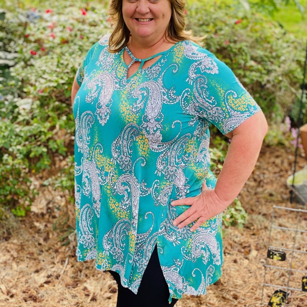 Aqua Paisley Shirt